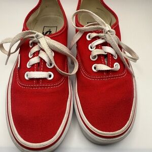 - Vans Authentic Red  And White- Mens 4 , Women’s 5.5, Skateboard Shoe, Sneakers